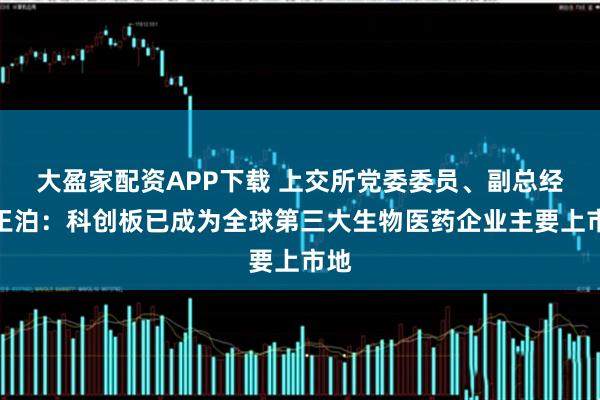 大盈家配资APP下载 上交所党委委员、副总经理王泊：科创板已成为全球第三大生物医药企业主要上市地
